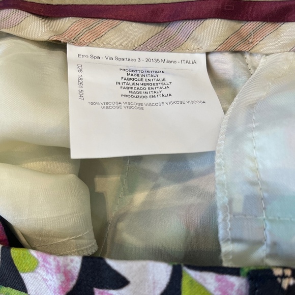 ETRO PANTS GEOMETRIC DESIGN SZ 38 - Picture 10 of 11